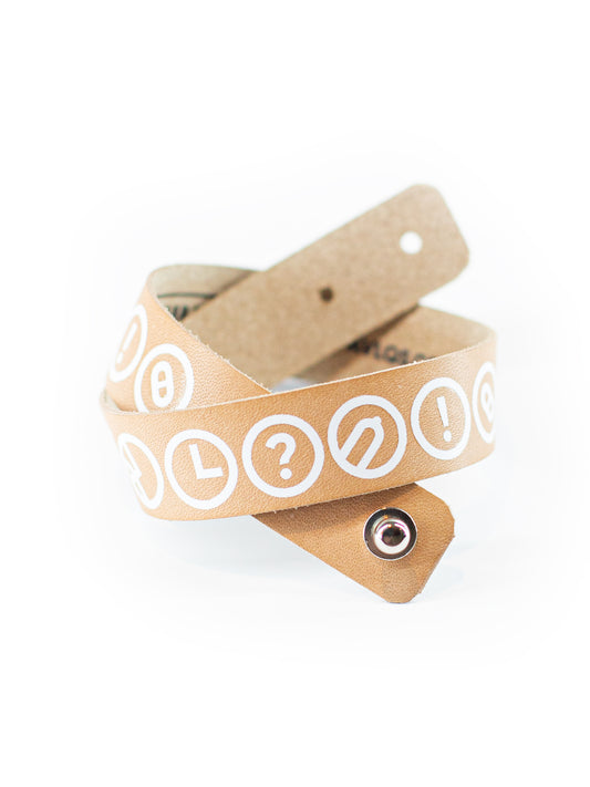 Beige & White leather bangles in assortment