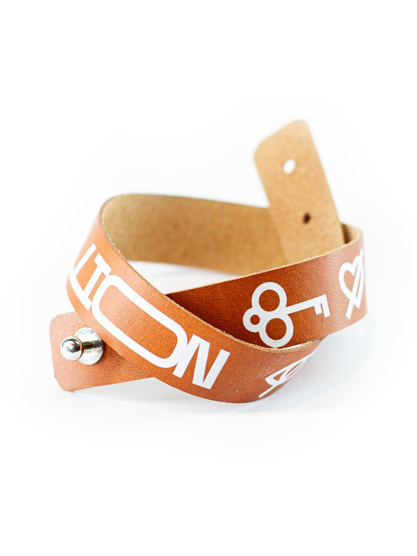 Brown & White leather bangles in assortment